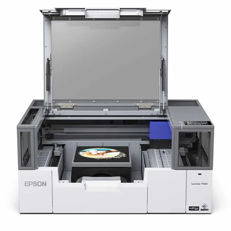 Epson F1060 DTG DTF Printer Australia Qld NSW Vic SA NT WA Tas Front Cover Open