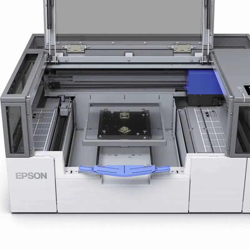 Epson F1060 DTG DTF Printer Australia Qld NSW Vic SA NT WA Tas Front Cover Open Close