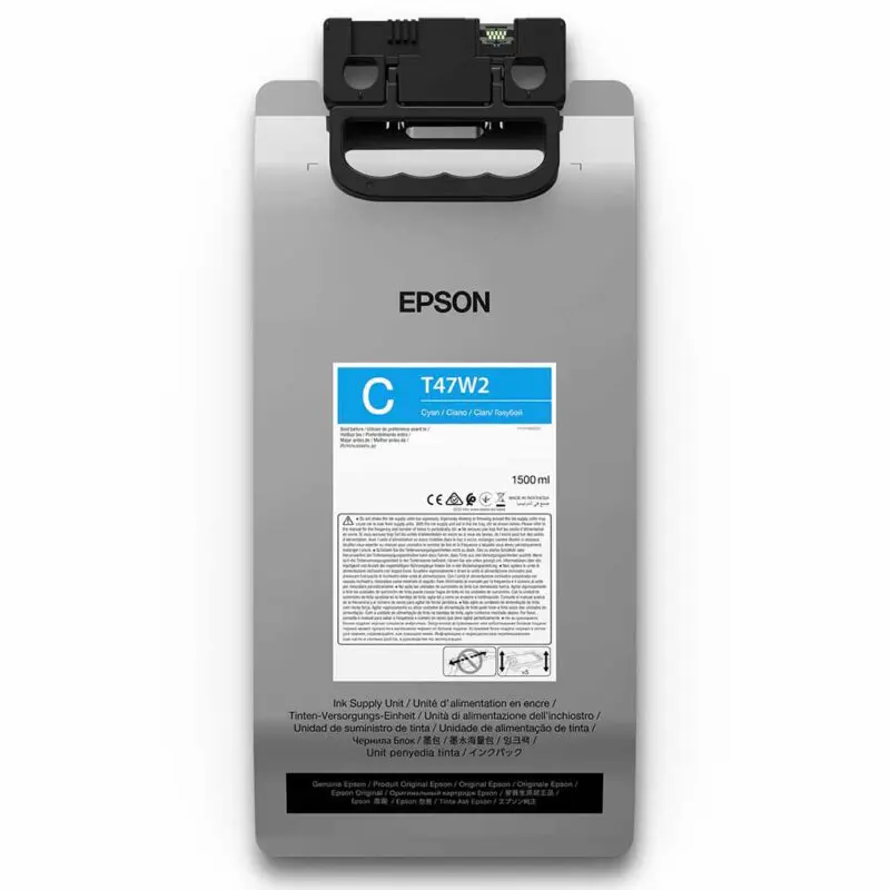 Epson SC F3000 DTG 1.5 L C Cyan Ink Pouch C13T47W20N